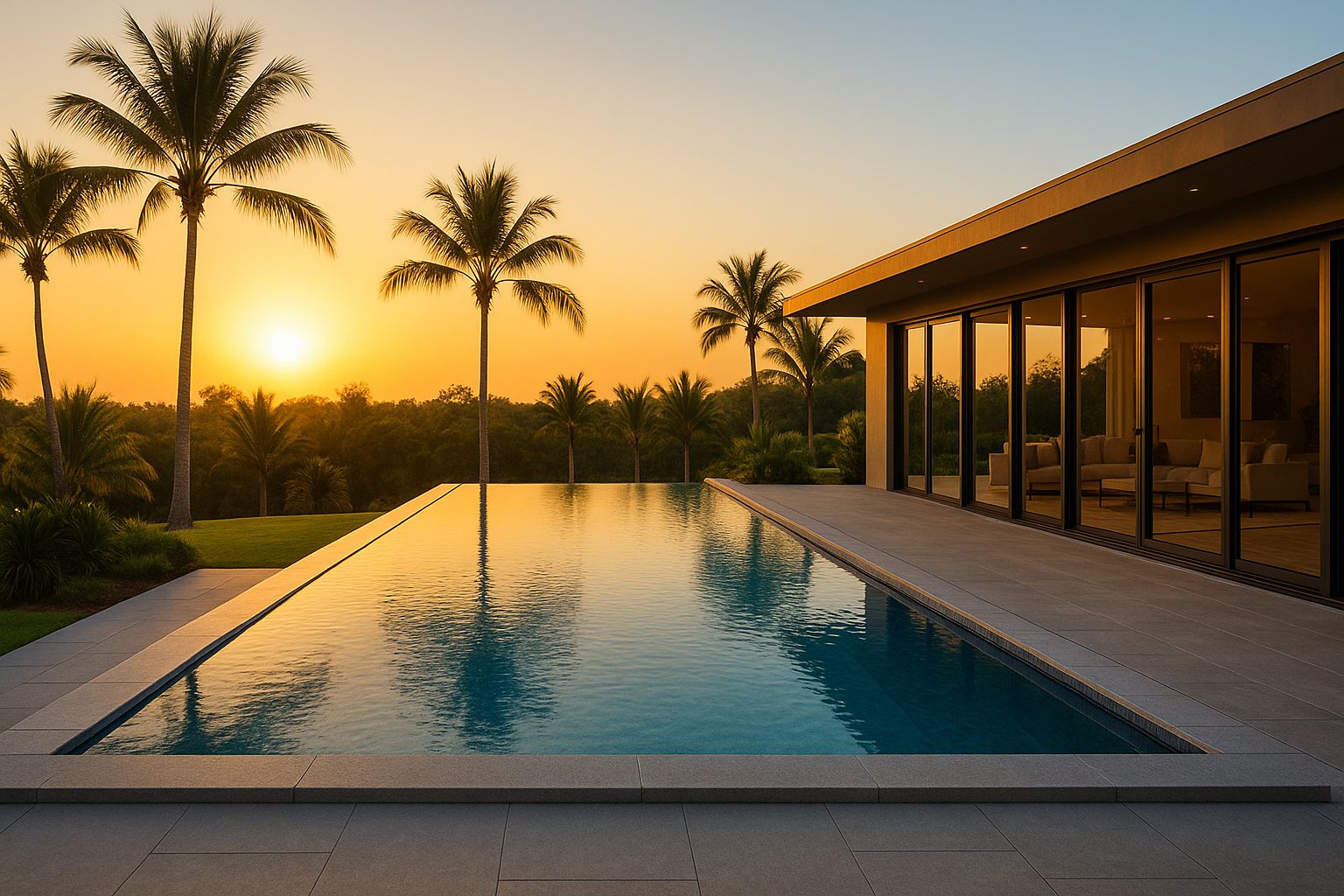 Modern pool in South Florida